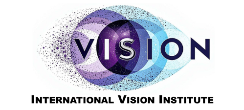 The Word VISION, with overlapping fading circles forming an abstract eye, symbolizing the journey through vision loss.